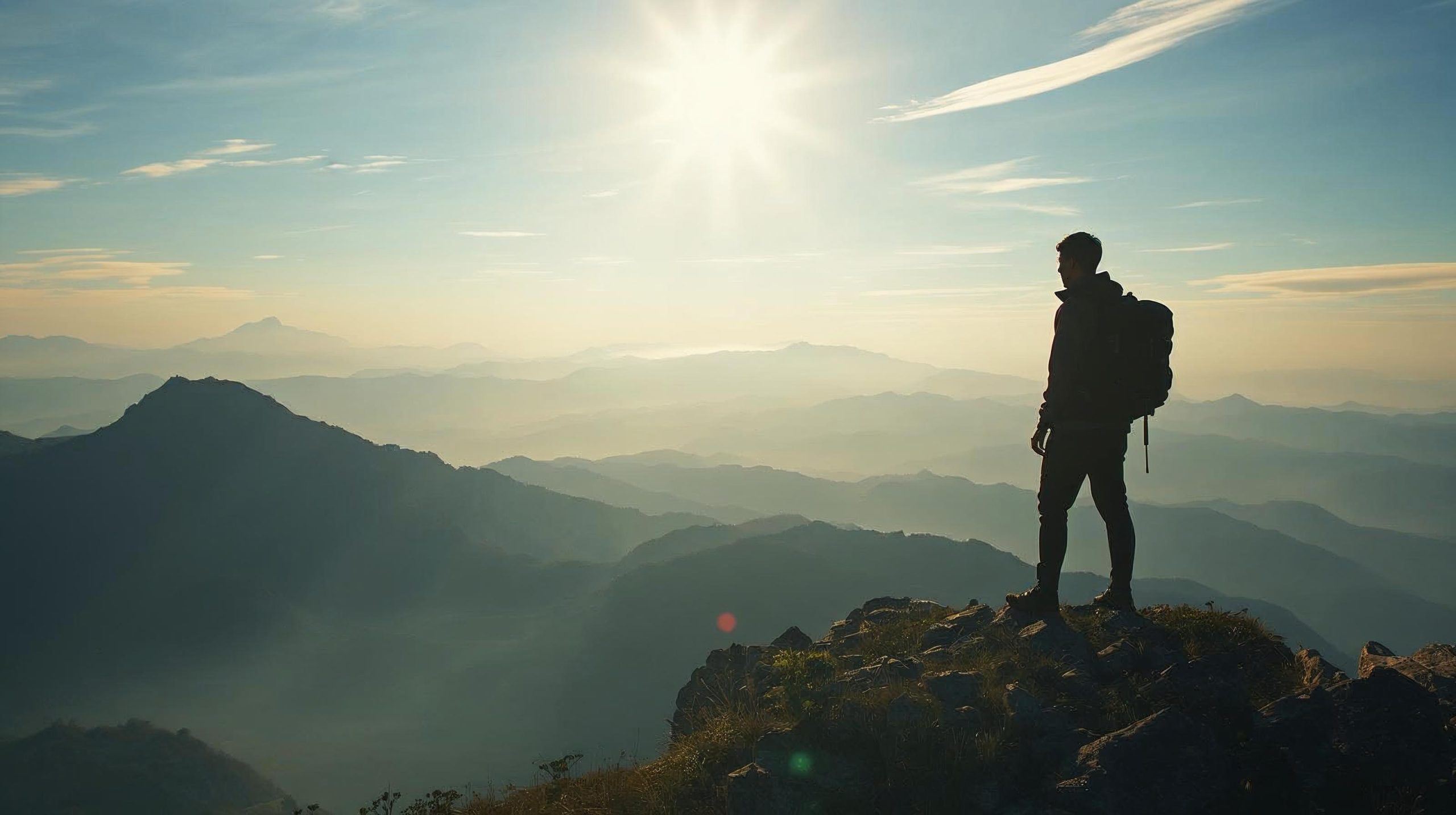 a picture of a hiker looking at the top of a mountain 1 scaled